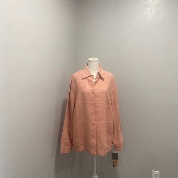 NWT Finity Naturals 2X Coral Button Up - Picture 4 of 9